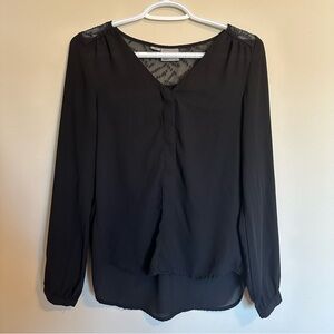 VERO MODA Black V-Neck Button Up Black Blouse Women’s XS